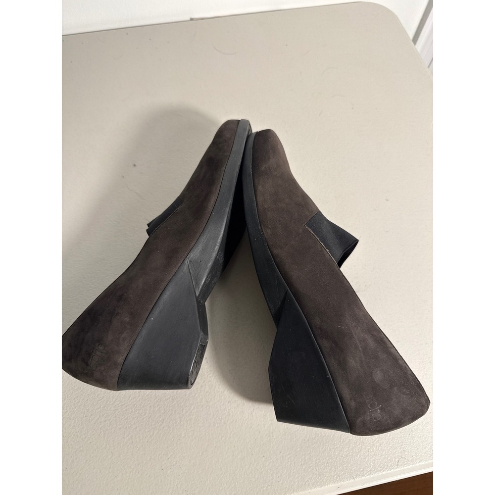 Arche LN Brown Suede Wedge Pumps Made in France Elastic Gore Slip On Shoes 42/11 - Picture 3 of 8